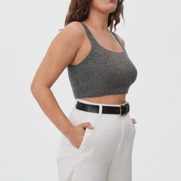 Everlane Heathered Charcoal Yak And Wool Blend The Cozy Stretch Tank Size Medium - Picture 2 of 10